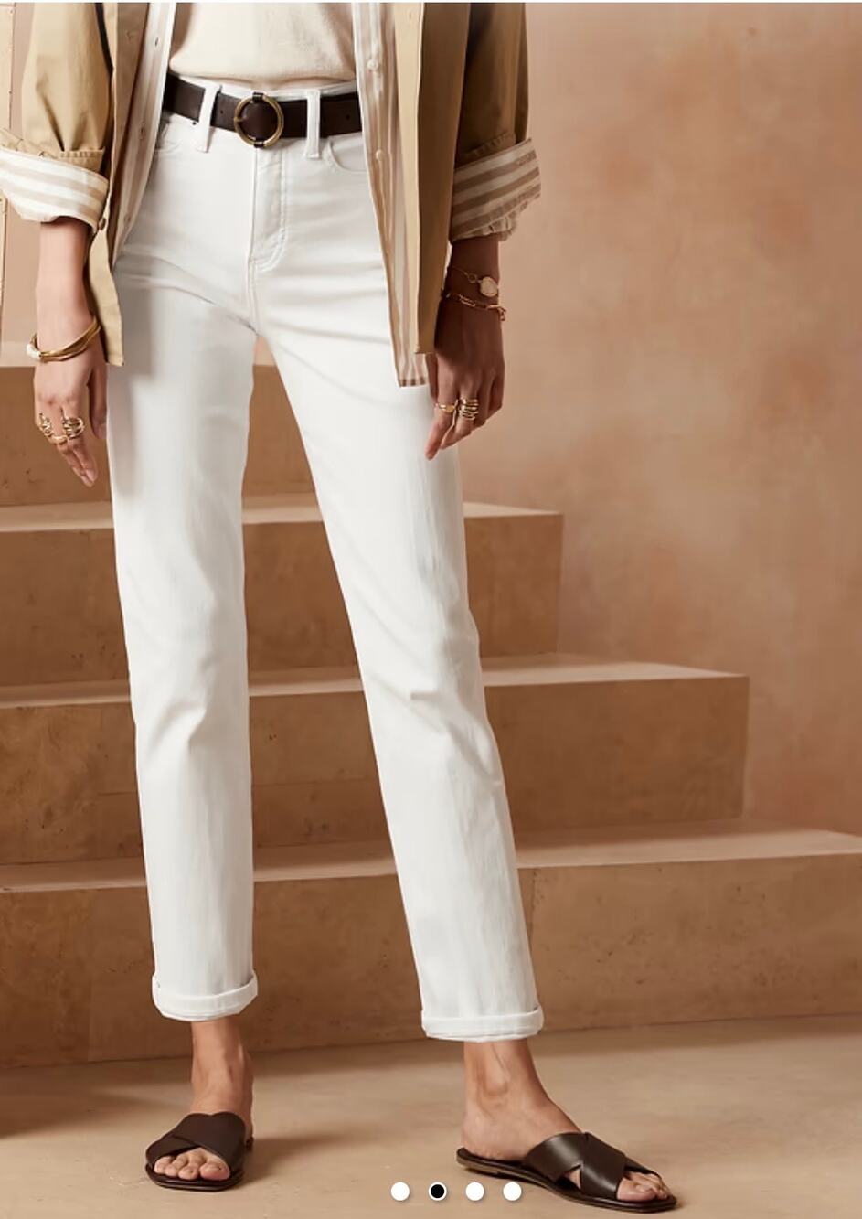 NWT Banana Republic Ultra High Rise Slim Straight Jeans White Women Size 28